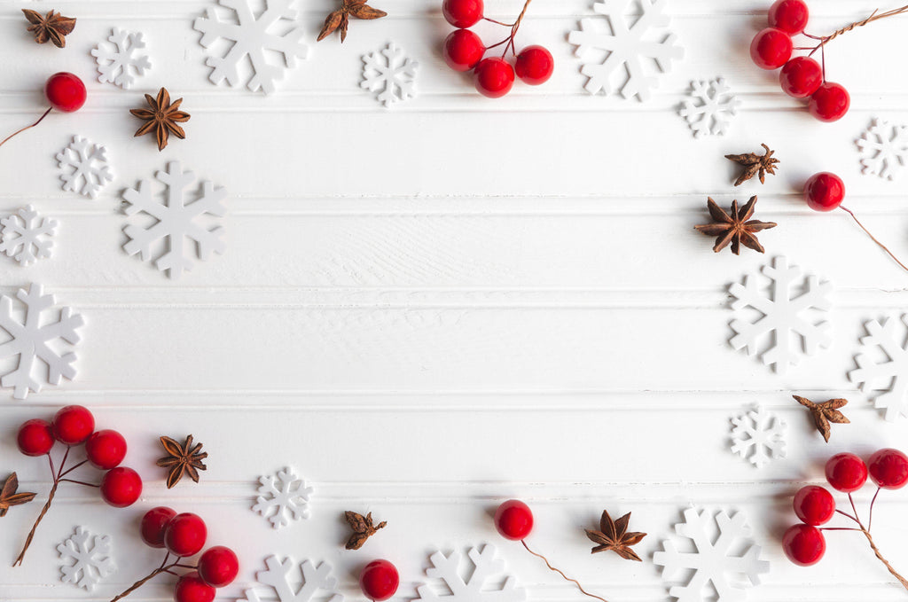 Red Berries and White Snowflakes by Shopify Partners