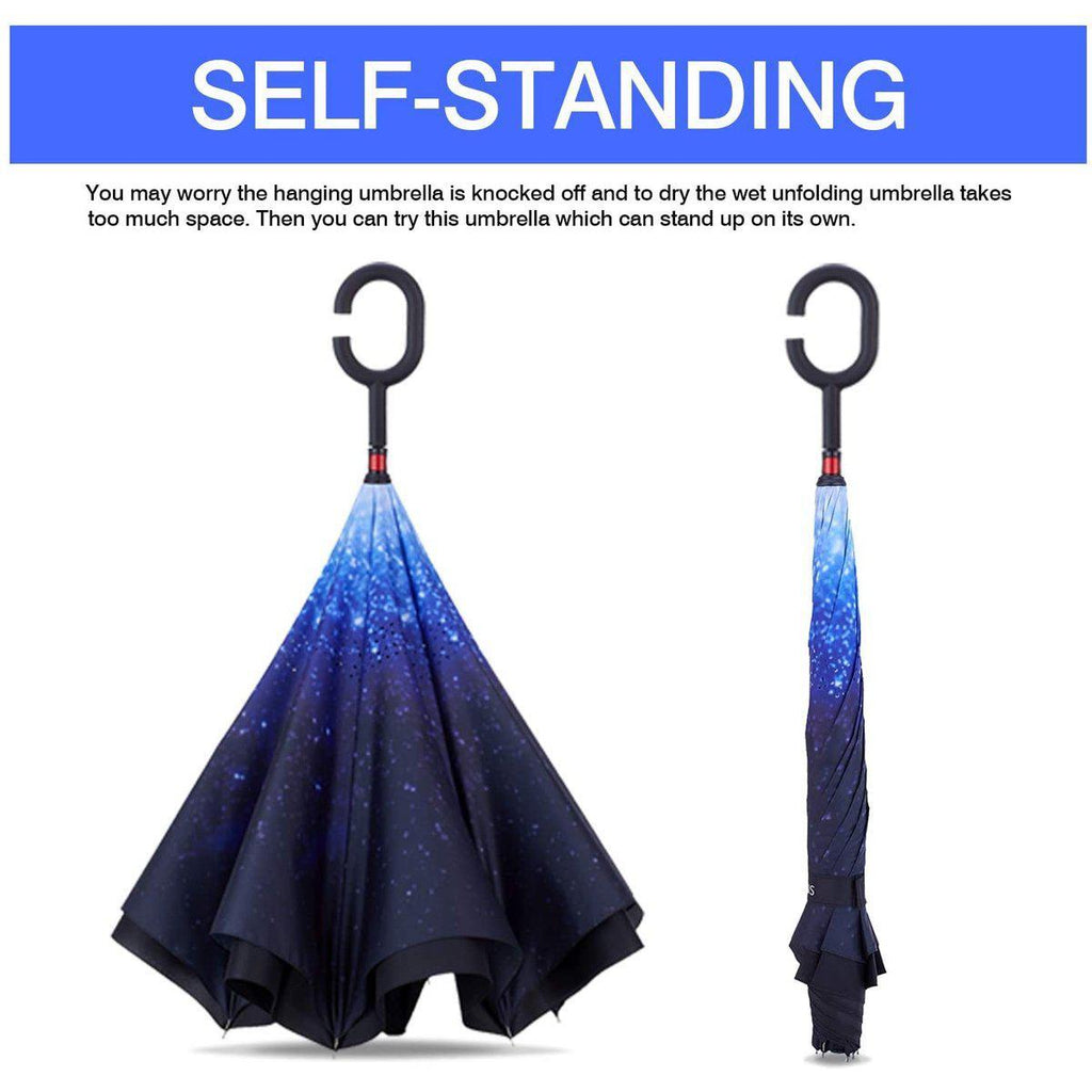 Double Layer, "Upside-Down" Self-Standing Golf Umbrella (Variety of Designs)-Adult Gifts-Collective Goods-MMG Gifts