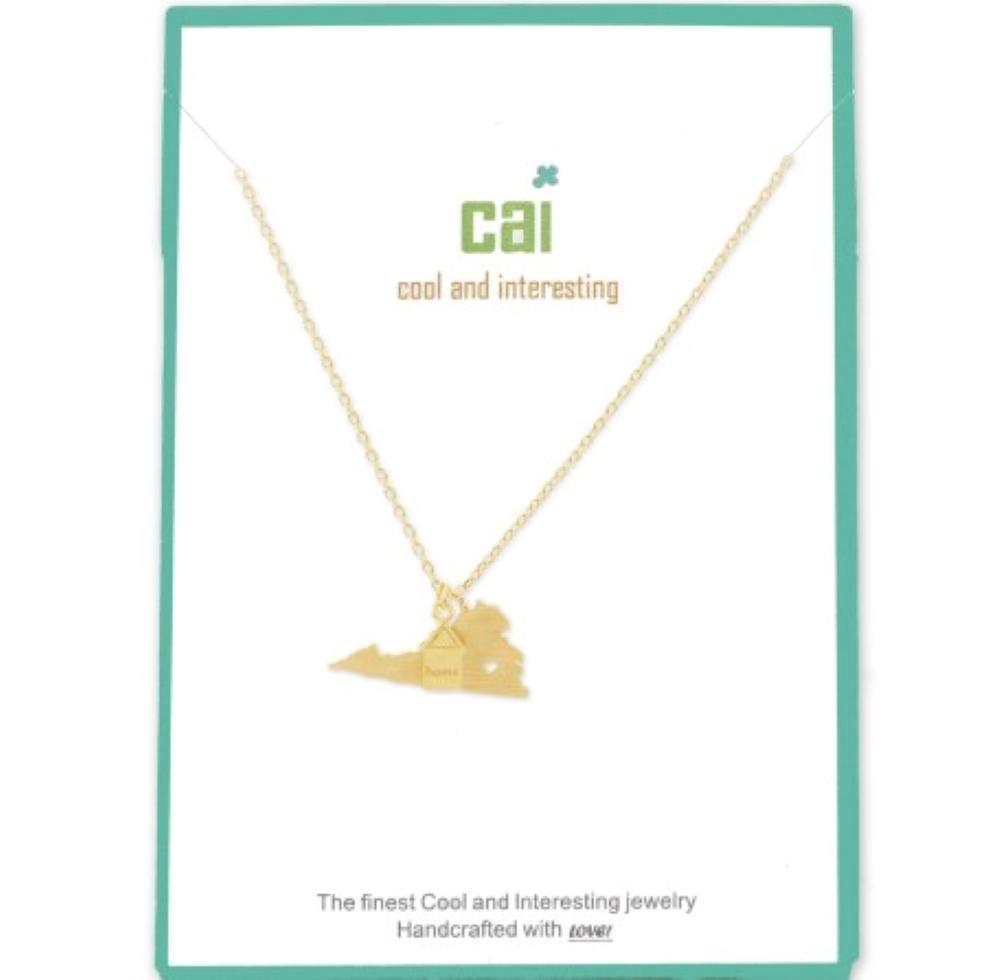 Gold "Love My Home State" Necklaces-Cool And Interesting (CAI)-MMG Gifts