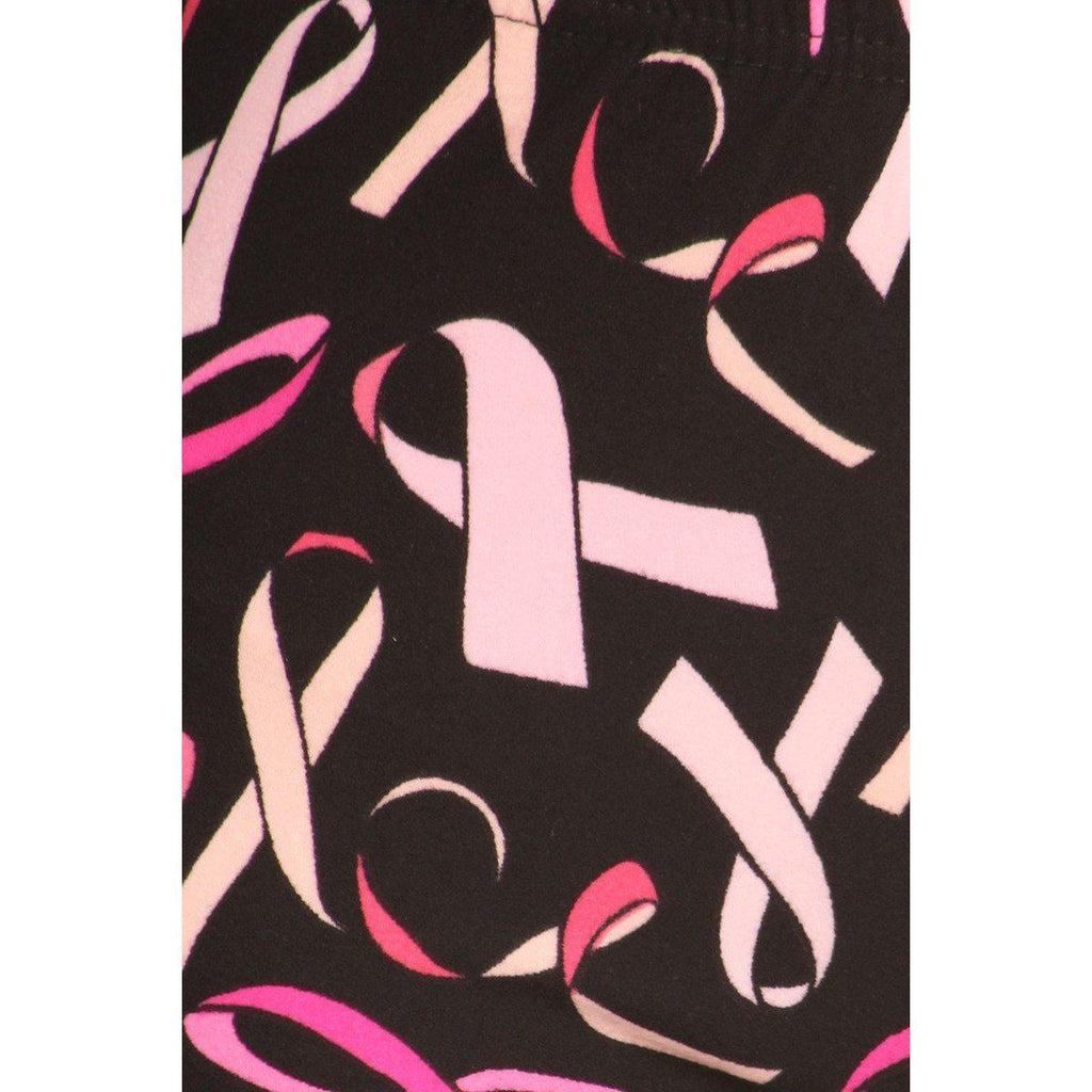 Women's Buttery Soft Pink Ribbon Leggings 🎀-Buttery Soft Leggings-MMG Gifts-MMG Gifts